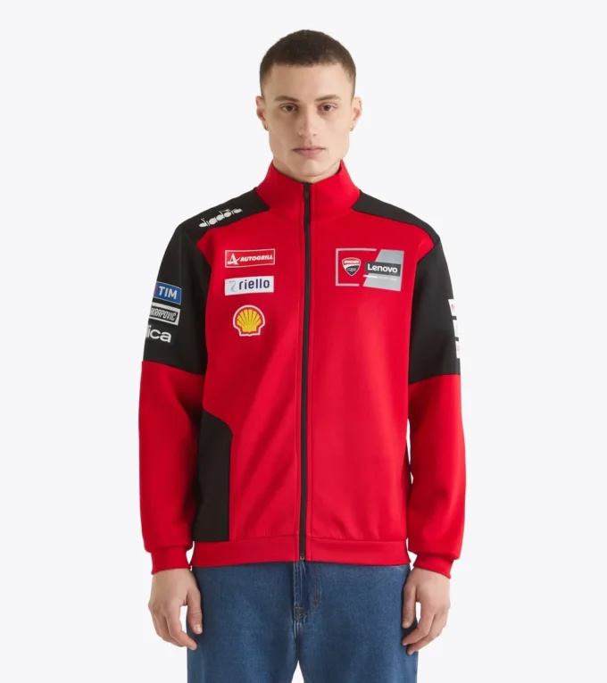 Full-Zip Ducati Replica Mgp25 Sweat-shirt sportif Ducati 2025 MotoGP replica à fermeture éclair intégrale Full-Zip Ducati Replica Mgp25 Sweat-shirt sportif Ducati 2025 MotoGP replica à fermeture éclair intégrale