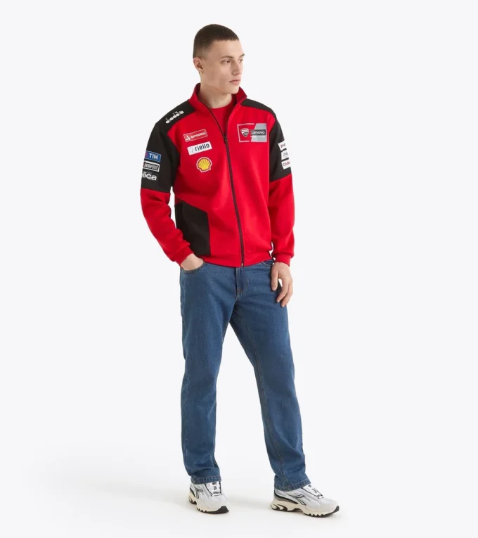 Full-Zip Ducati Replica Mgp25 Sweat-shirt sportif Ducati 2025 MotoGP replica à fermeture éclair intégrale Full-Zip Ducati Replica Mgp25 Sweat-shirt sportif Ducati 2025 MotoGP replica à fermeture éclair intégrale