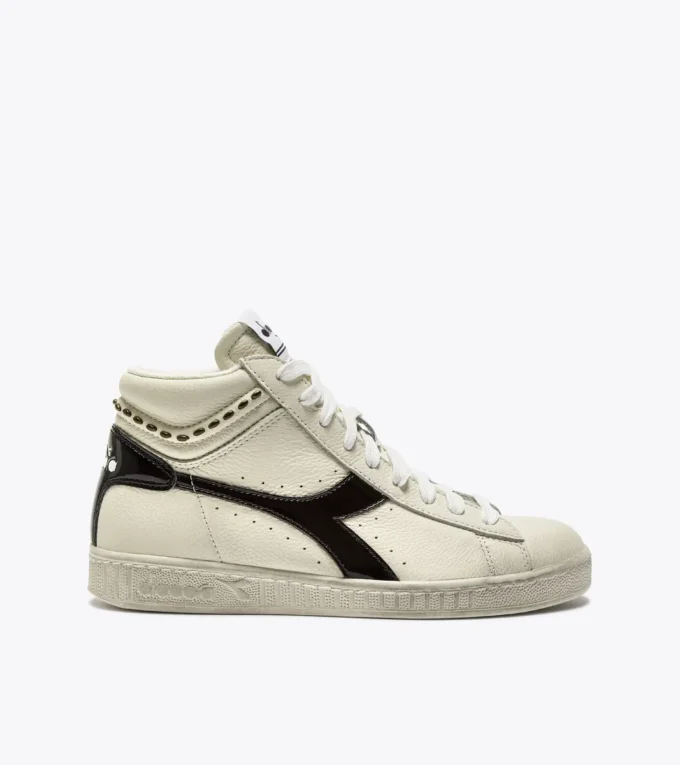 Game L High Waxed Studs Wn Baskets rétro montantes de tennis