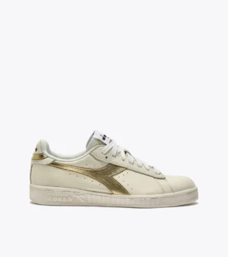 Game L Low Waxed Metal Wn Baskets de sport en cuir