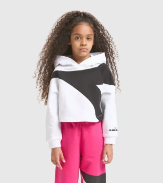 Jg.Hoodie Crop Power Logo Sweat-shirt de sport en coton – Filles