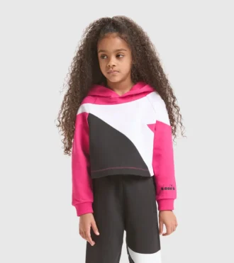 Jg.Hoodie Crop Power Logo Sweat-shirt de sport en coton – Filles