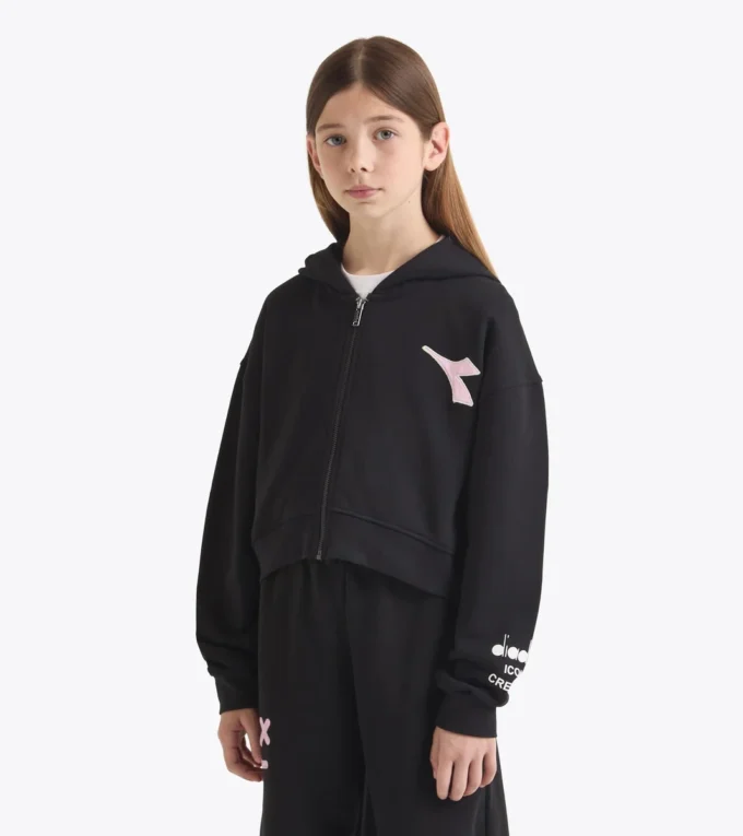 Jg. Hoodie Fz Pink Smile Sweat à capuche avec détails délavés – Fille Jg. Hoodie Fz Pink Smile Sweat à capuche avec détails délavés – Fille