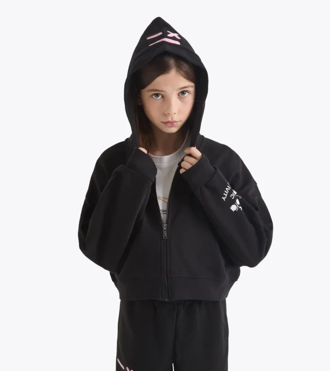 Jg. Hoodie Fz Pink Smile Sweat à capuche avec détails délavés – Fille Jg. Hoodie Fz Pink Smile Sweat à capuche avec détails délavés – Fille