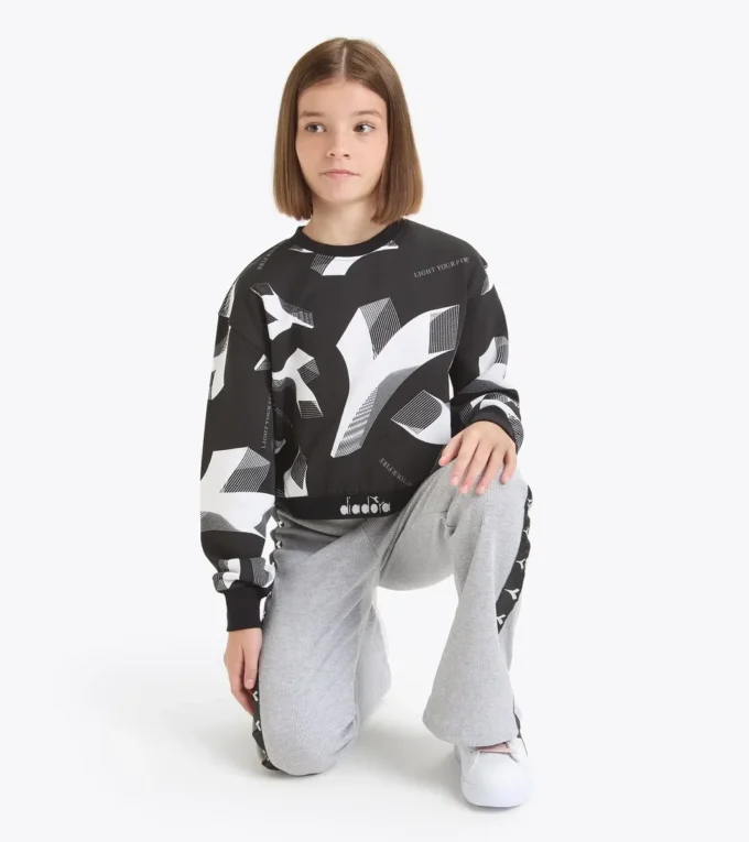 Jg. Sweatshirt Crop Aop Sweat-shirt court – Fille