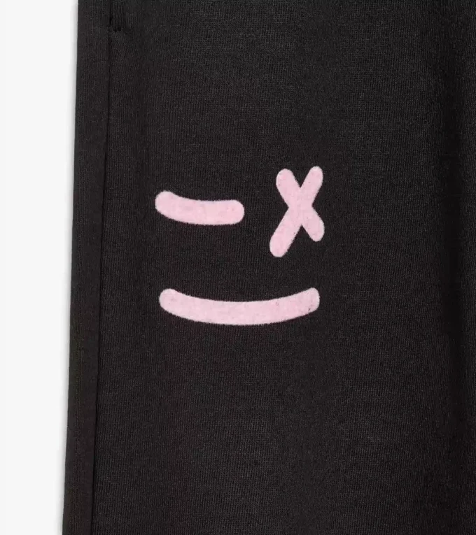 Pantalon de jogging Pink Smile – Confort et ajustement – Fille Pantalon de jogging Pink Smile – Confort et ajustement – Fille