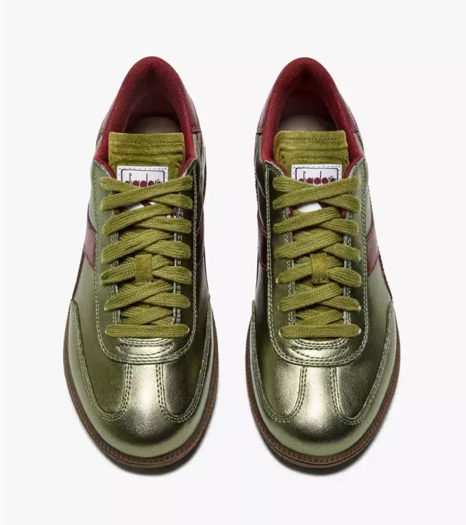 Trainer Metalized Baskets en cuir métallisé